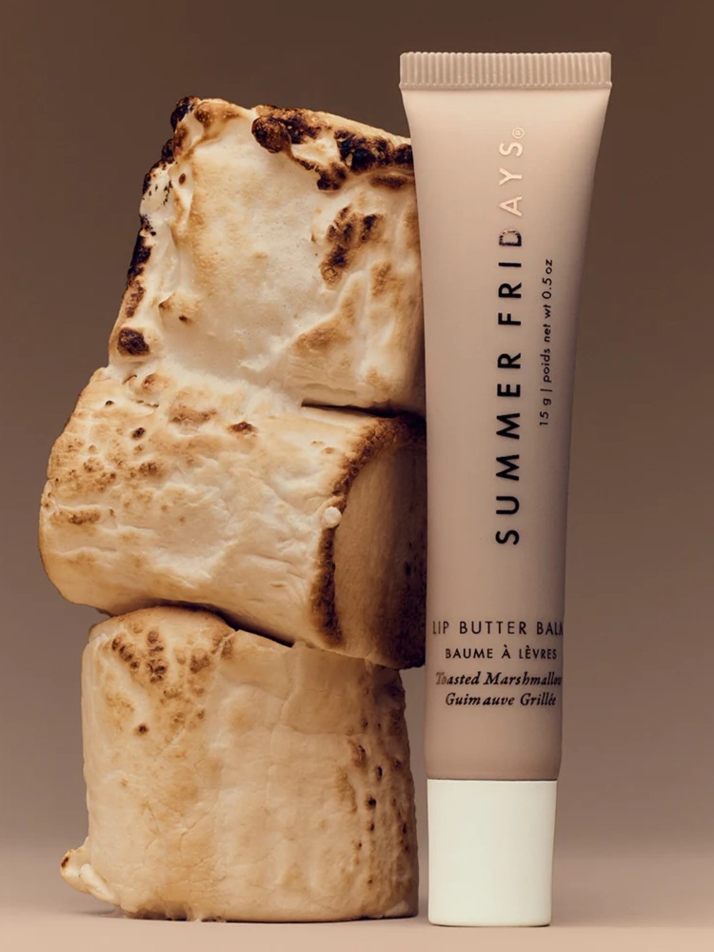 LIMITED EDITION: Summer Fridays Toasted Marshmallow Lip Gloss w. Gift Tin